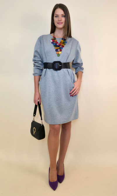 Haljina 32 Medon - viscose jersey UN - grey
