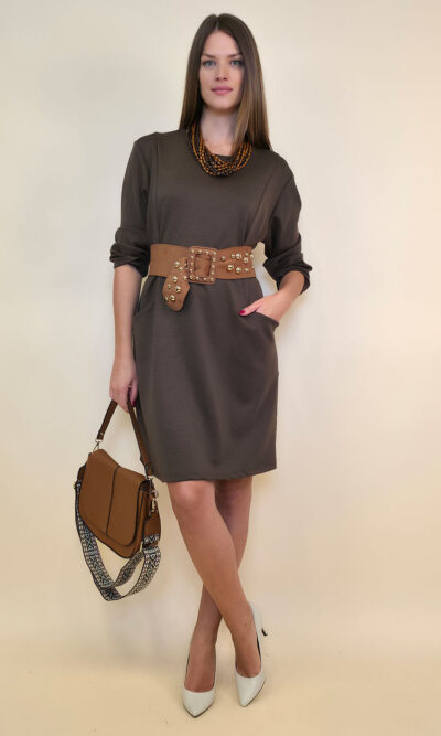 Haljina 32 Medon - viscose jersey UN - brown