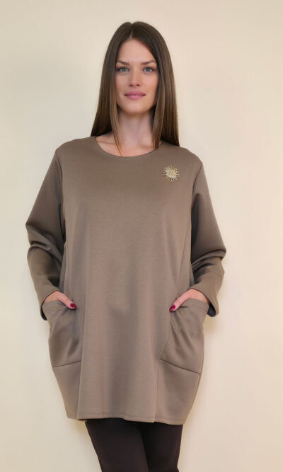 Tunika+broš 32 Atoka - vis jersey UN - camel