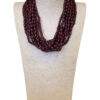 Ogrlica 24 - E wooden rice pearls - burgundy