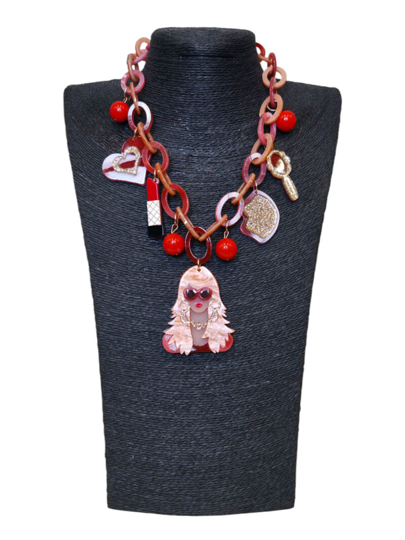 Ogrlica 23 - E girl&her accessories - red