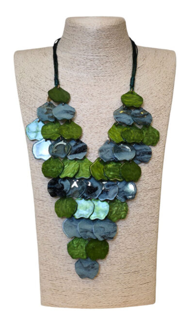Ogrlica 24 - E small pearls - green