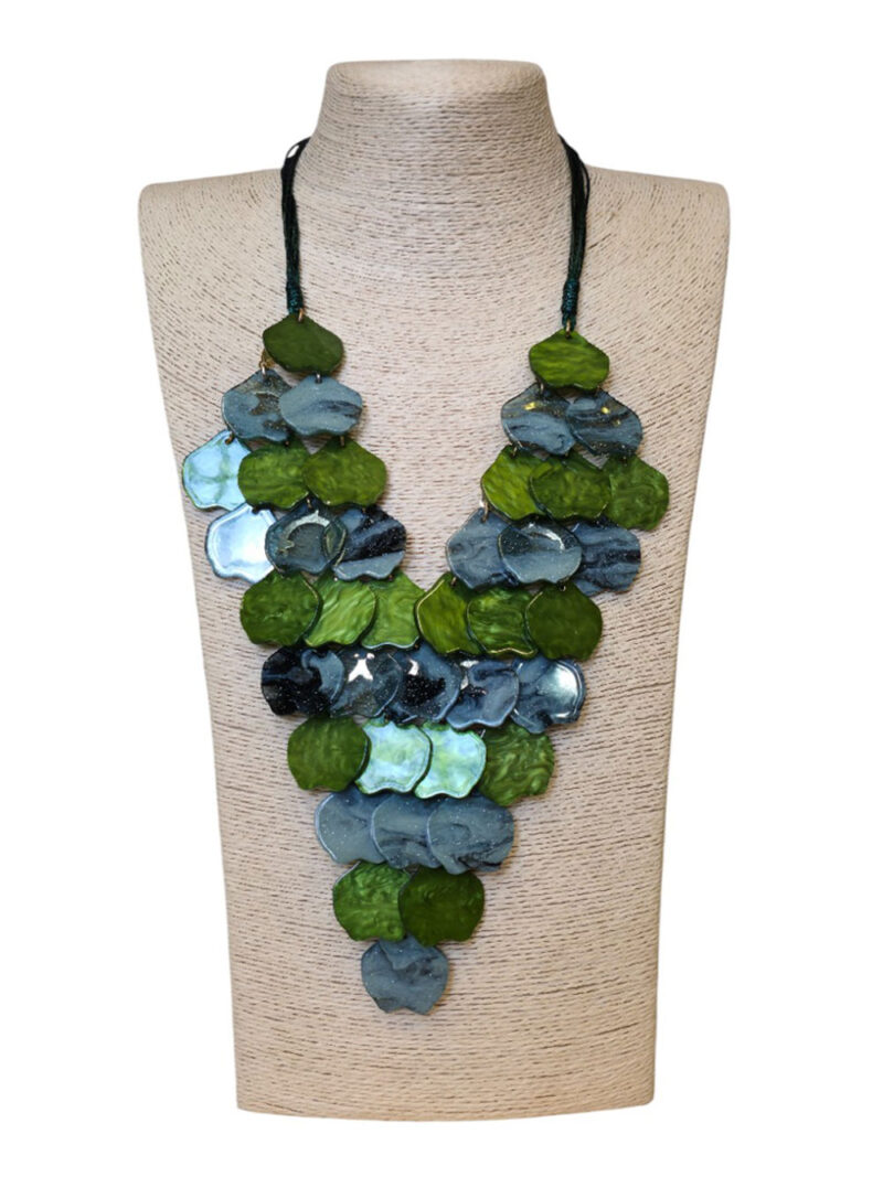 Ogrlica 24 - E small pearls - green