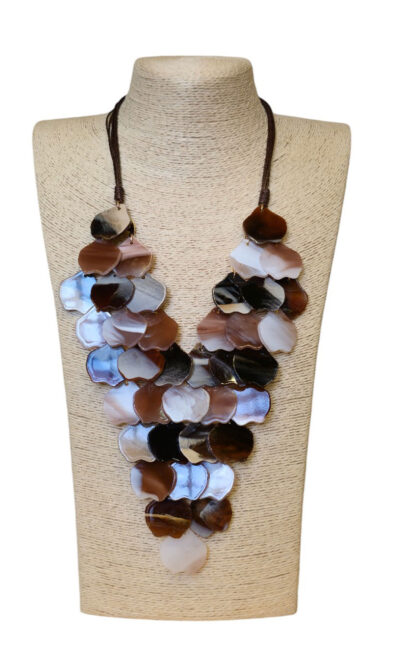 Ogrlica 24 - E small pearls - brown