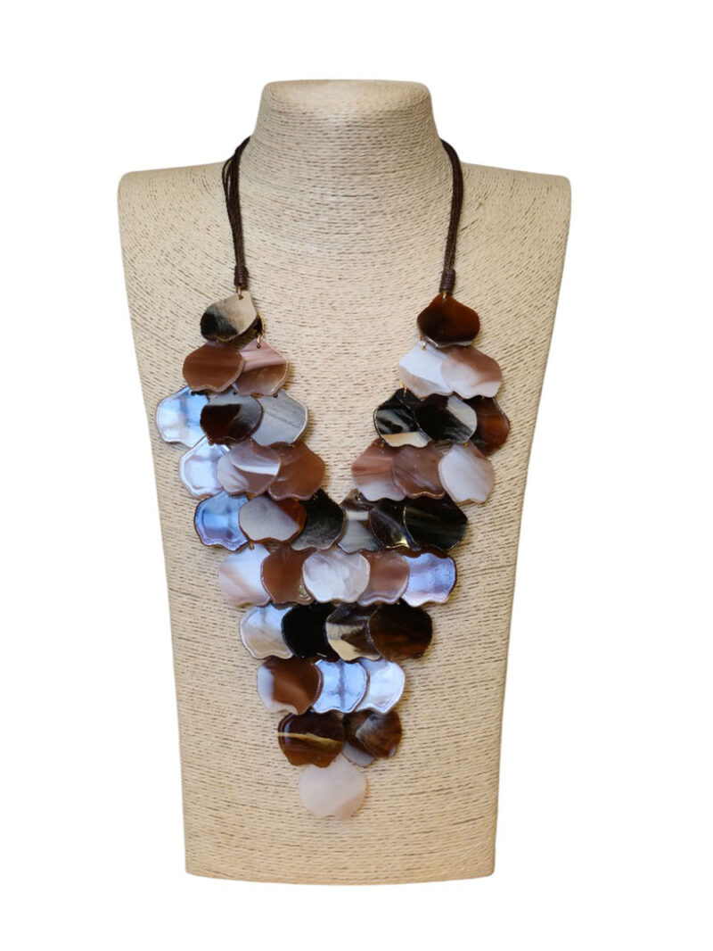 Ogrlica 24 - E small pearls - brown