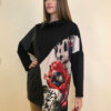 Tunika 48 Black Wings - felpa/ecco leather/print - Animal Poppies