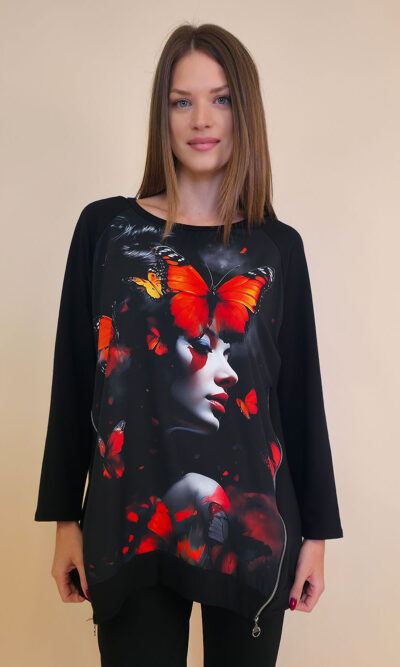 Tunika 44 Verdon - felpa/print 2 cifa - Girl & Butterflies