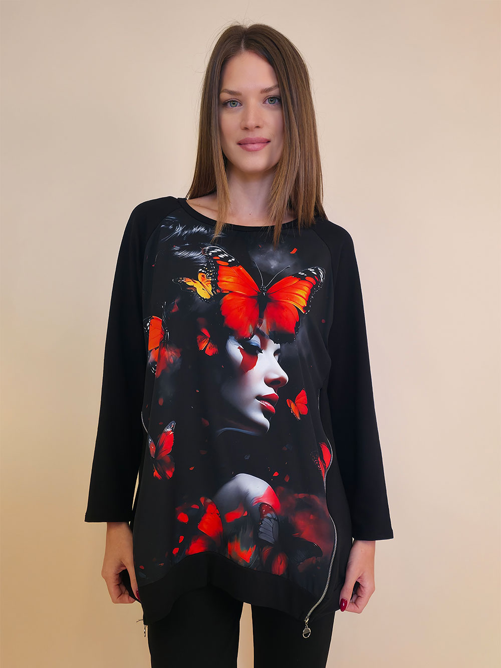 Tunika 44 Verdon - felpa/print 2 cifa - Girl & Butterflies