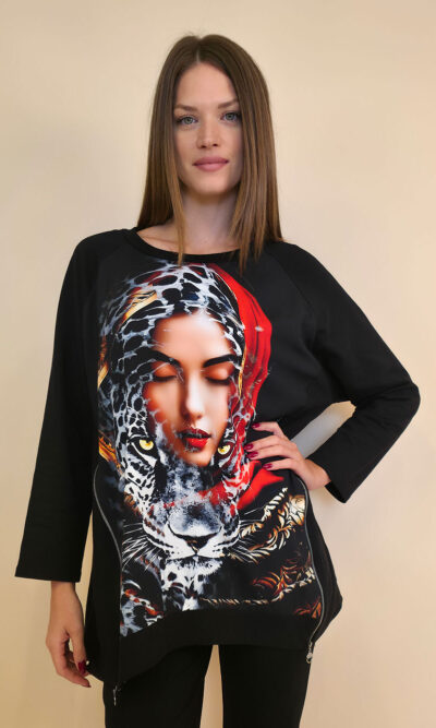 Tunika 44 Verdon - felpa/print 2 cifa - Leopard Girl