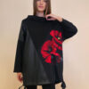 Tunika 48 Black Wings - felpa/ecco leather/print - Poppies Red