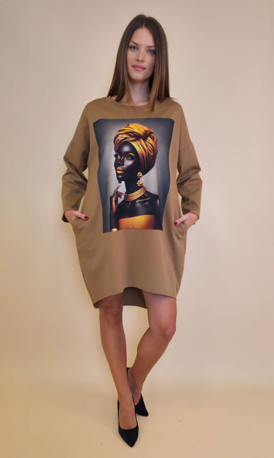 Haljina 44 Tigre PR - camel - Golden Portrait