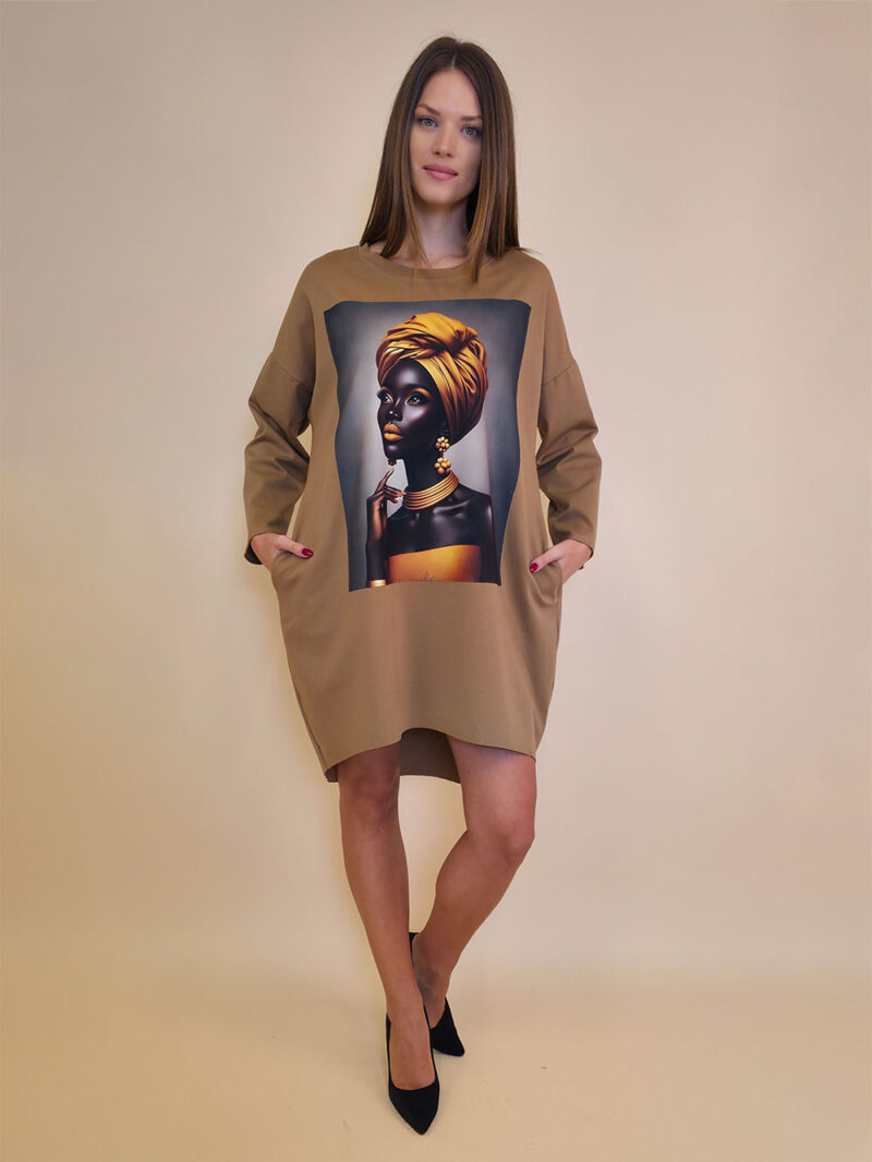 Haljina 44 Tigre PR - camel - Golden Portrait