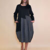 Haljina+cvijet 72 Nemaha - jersey UN+jersey stripes - black/grey