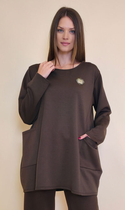 Tunika+broš 32 Atoka - vis jersey UN - brown