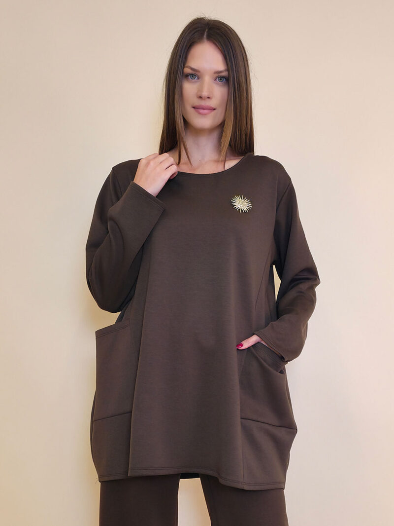 Tunika+broš 32 Atoka - vis jersey UN - brown