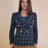 Sako 72 Clemson - cotton boucle karo - green/navy