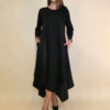 Haljina+cvijet 64 Kasandra - cotton felpa/taft UN - black