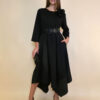 Haljina+cvijet 64 Kasandra - cotton felpa/taft UN - black