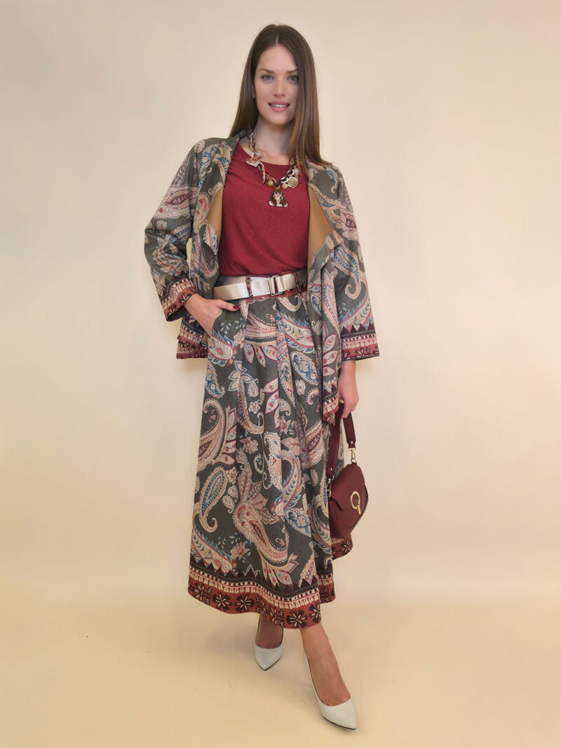 Suknja 52 Foster - suede print - Kashmir Green