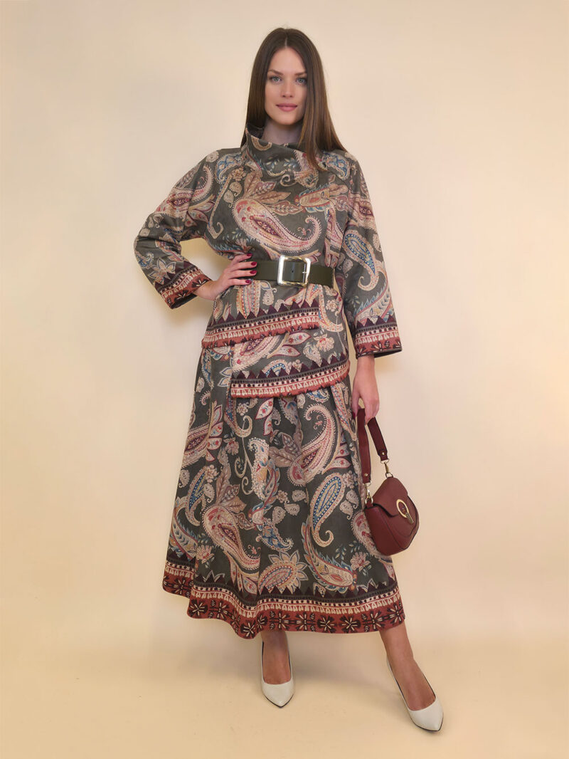 Suknja 52 Foster - suede print - Kashmir Green