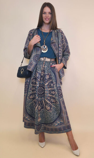 Suknja 52 Foster - suede print - Ornaments Ottanio
