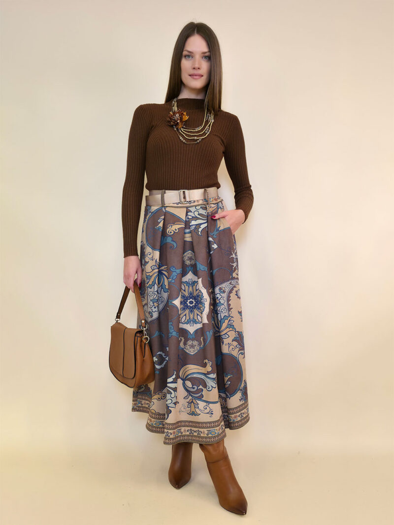 Suknja 52 Foster - suede print - Baroque Brown