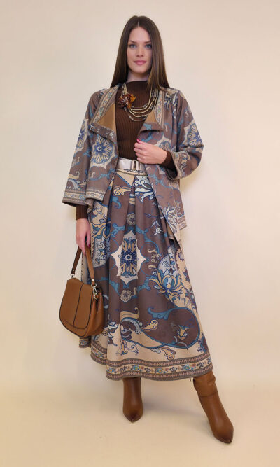 Suknja 52 Foster - suede print - Baroque Brown
