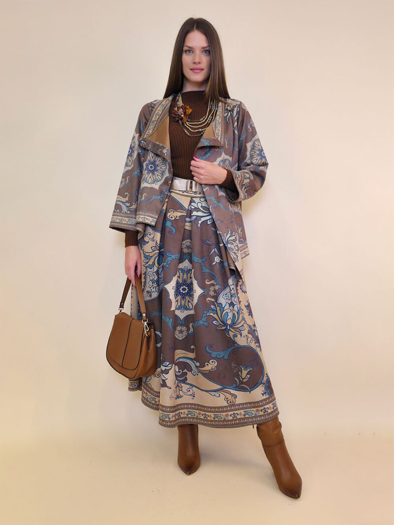 Suknja 52 Foster - suede print - Baroque Brown