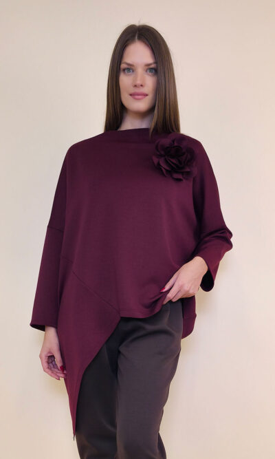 Tunika+cvijet 44 Coshcton - jersey UN - burgundy