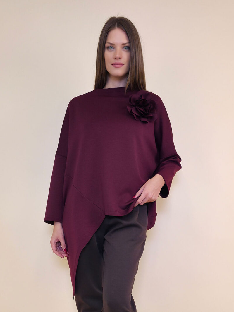 Tunika+cvijet 44 Coshcton - jersey UN - burgundy
