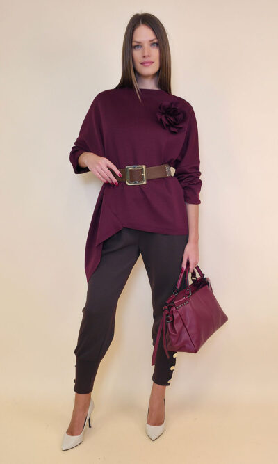Tunika+cvijet 44 Coshcton - jersey UN - burgundy