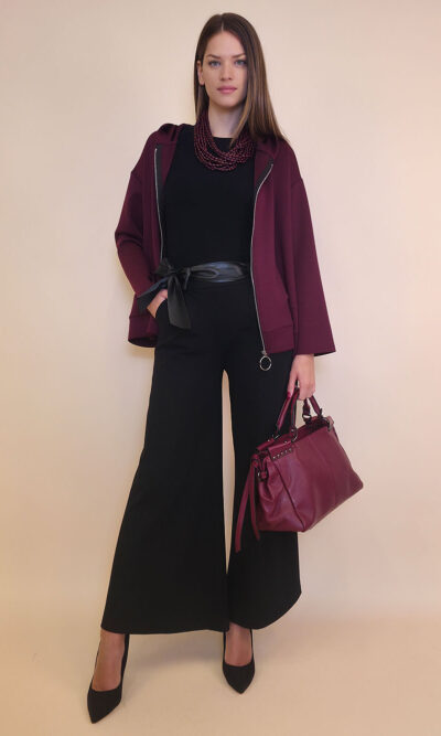 Jakna 48 Quinby - jersey UN cif/hood - burgundy