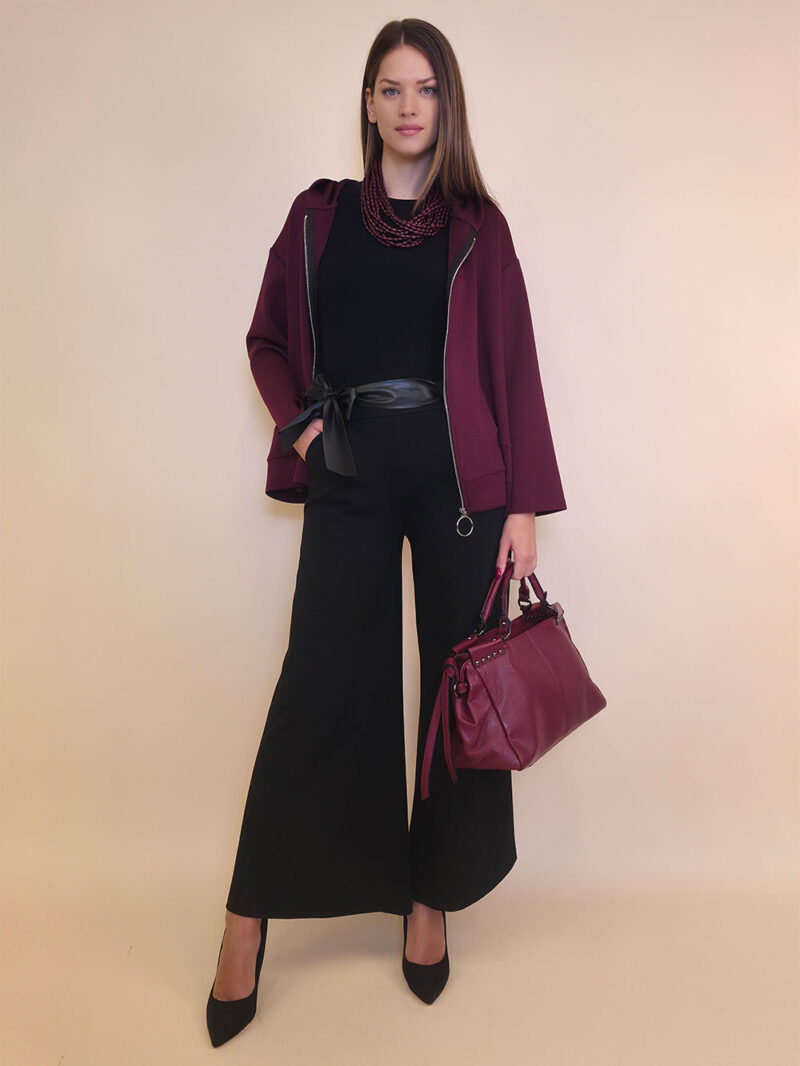 Jakna 48 Quinby - jersey UN cif/hood - burgundy