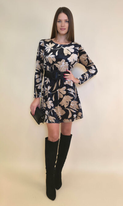 Haljina 42 Ruby - mini velvet print - floral