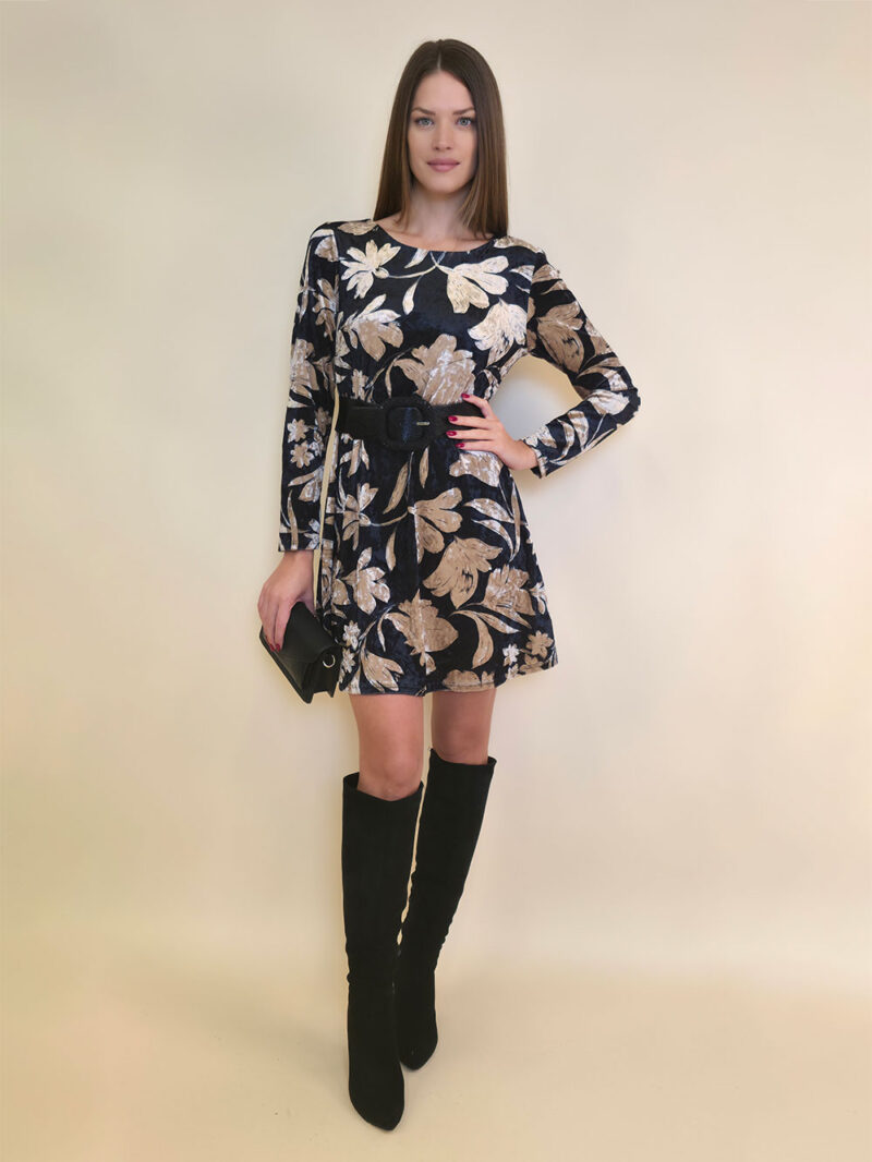 Haljina 42 Ruby - mini velvet print - floral