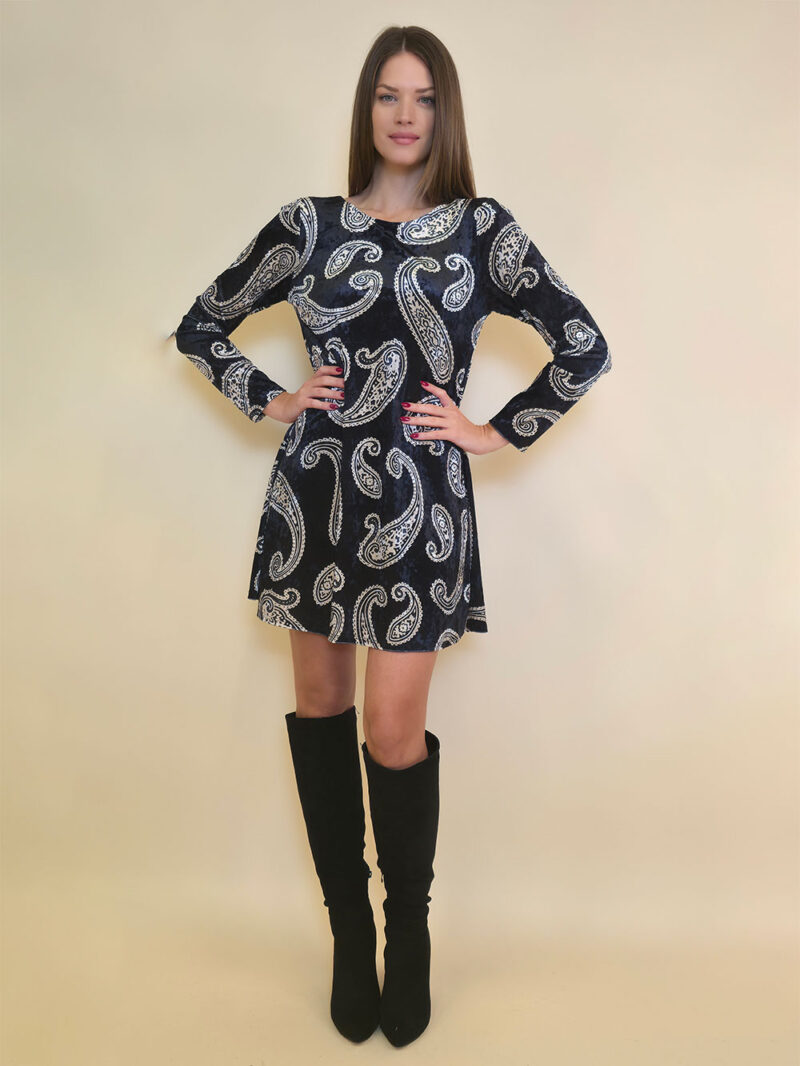 Haljina 42 Ruby - mini velvet print - kashmir
