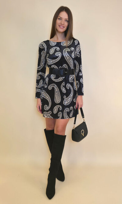 Haljina 42 Ruby - mini velvet print - kashmir