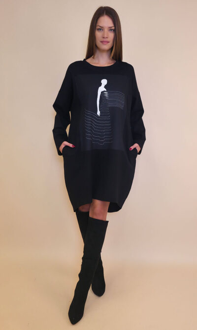 Haljina 44 Tigre PR - black - Odmotane pruge