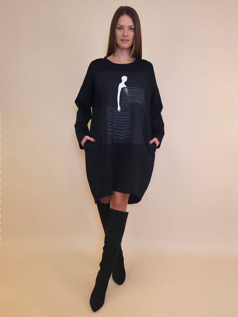 Haljina 44 Tigre PR - black - Odmotane pruge