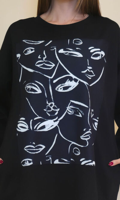 Haljina 44 Tigre PR - black - Faces Black
