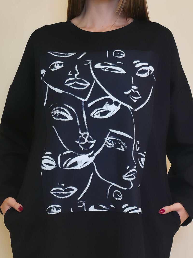 Haljina 44 Tigre PR - black - Faces Black