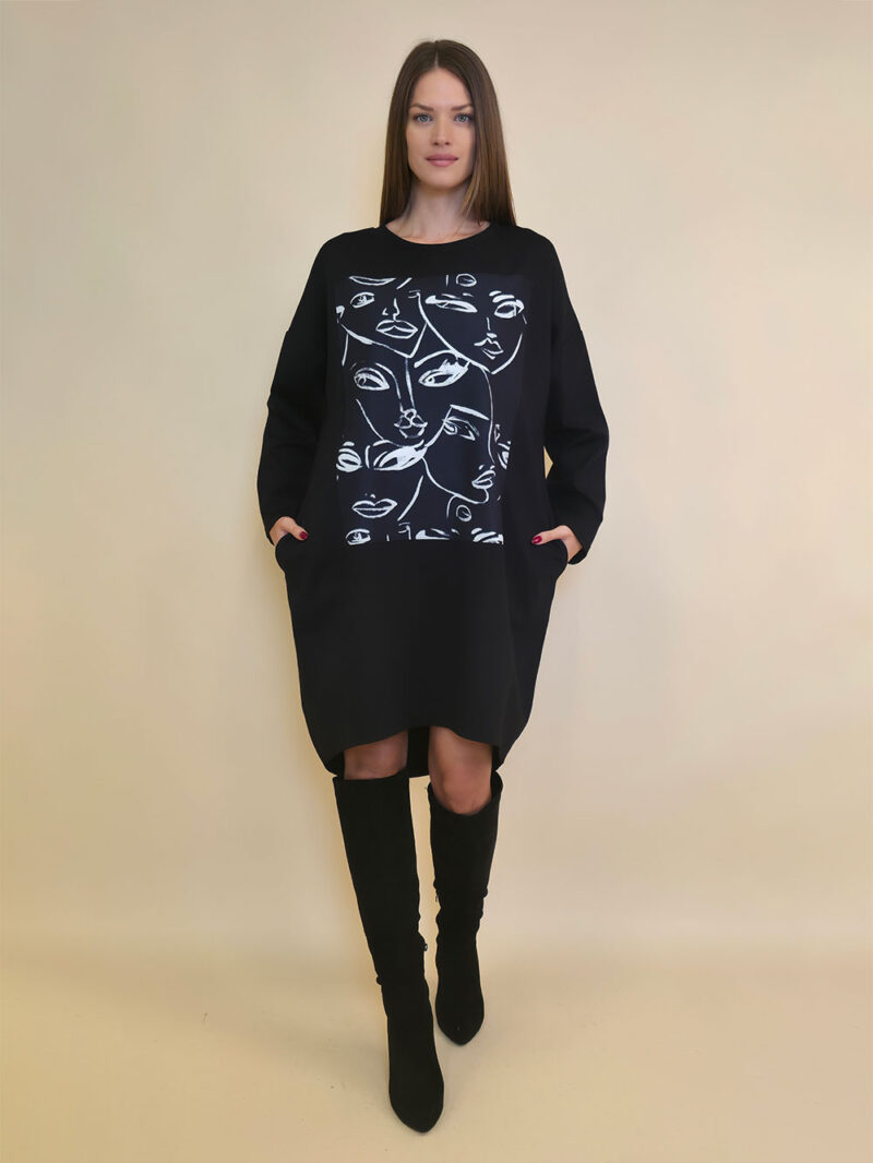 Haljina 44 Tigre PR - black - Faces Black