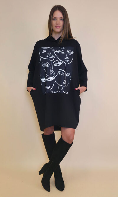 Haljina 52 El Hood PR - black - Faces Black