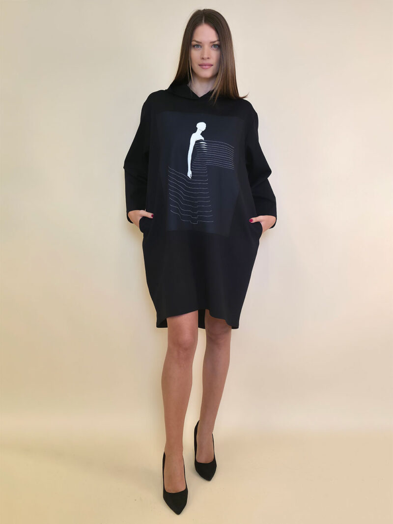 Haljina 52 El Hood PR - black - Odmotane pruge