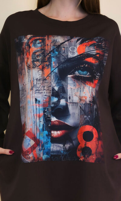 Haljina 44 Tigre PR - coffee - Orange Blue Face