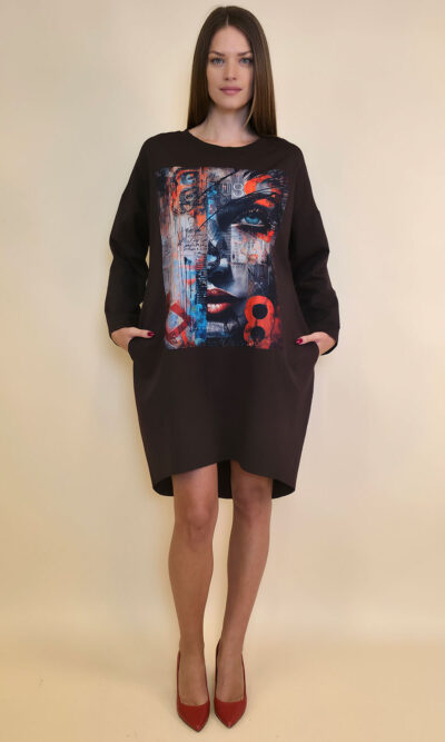 Haljina 44 Tigre PR - coffee - Orange Blue Face