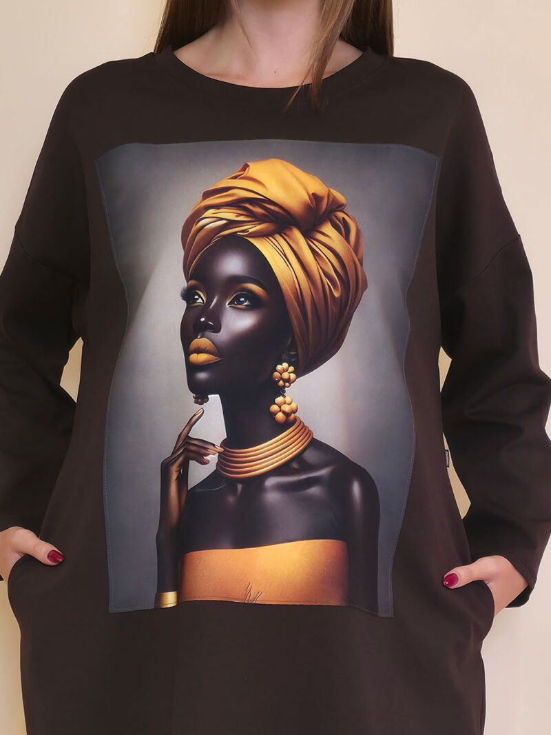 Haljina 44 Tigre PR - coffee - Golden Turban