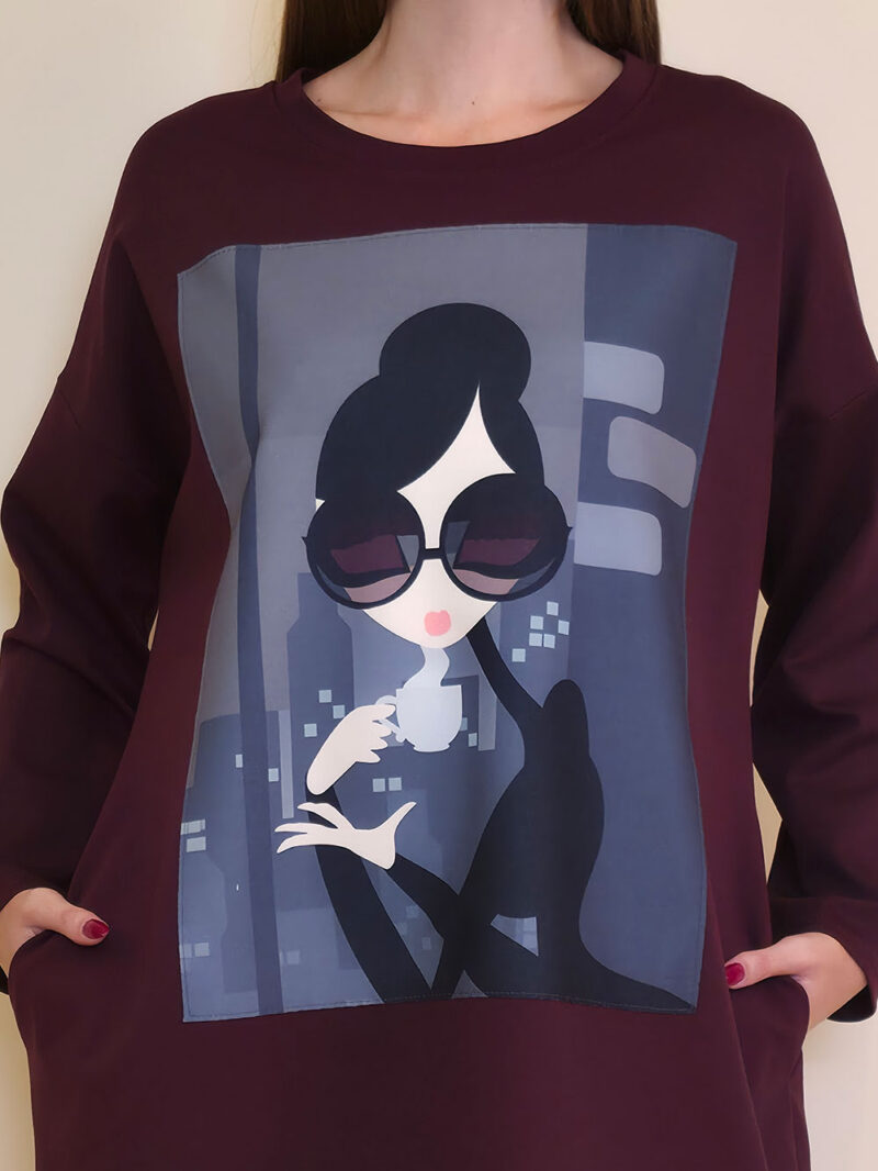 Haljina 44 Tigre PR - burgundy - Coffee&City