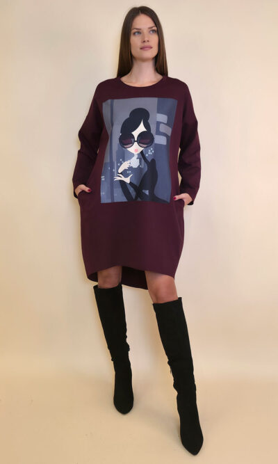 Haljina 44 Tigre PR - burgundy - Coffee&City