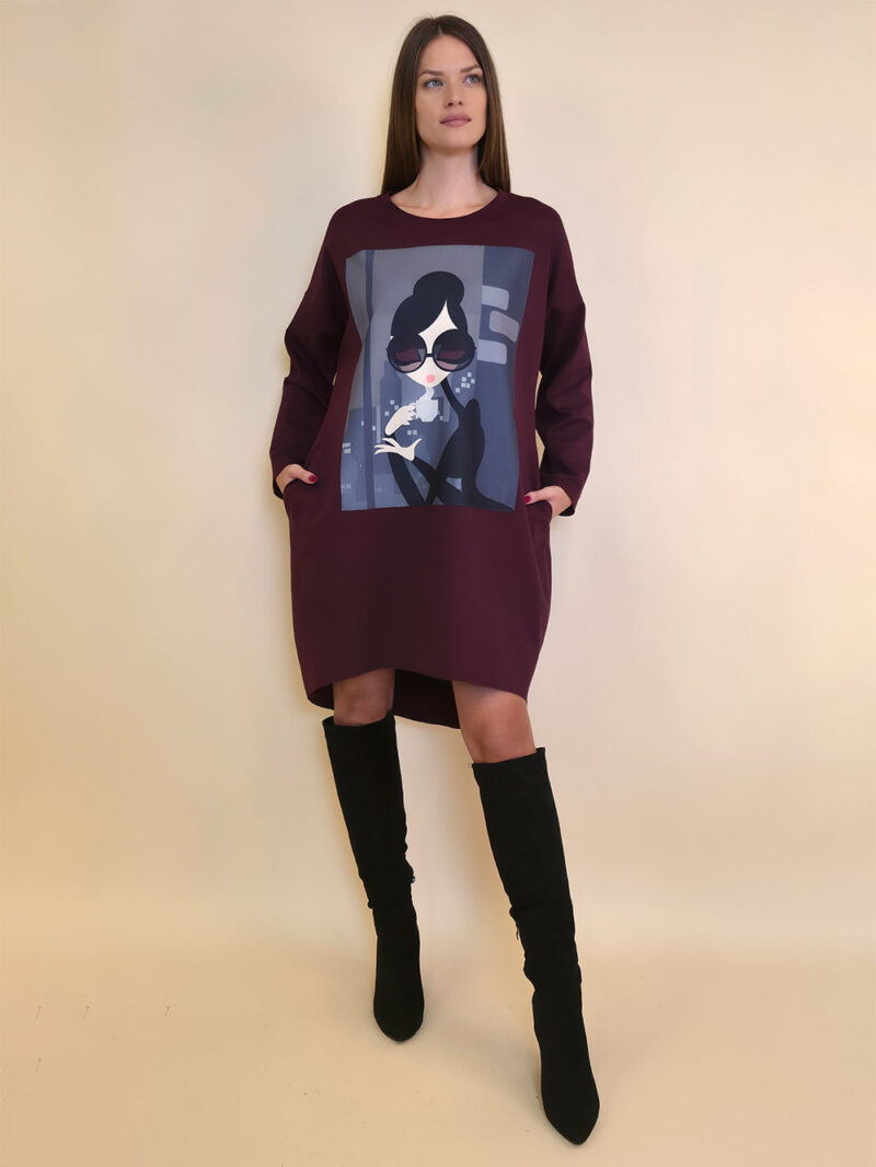 Haljina 44 Tigre PR - burgundy - Coffee&City